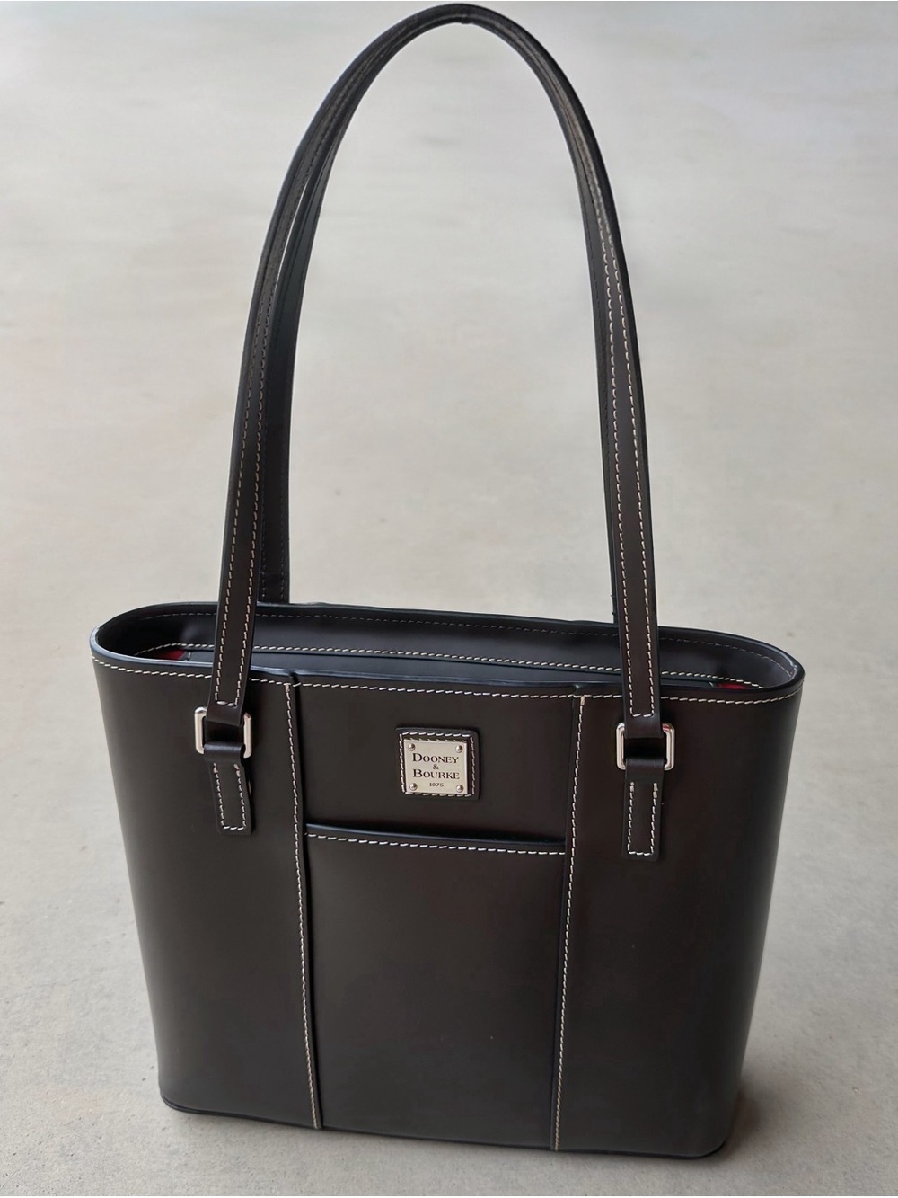 Dooney & Bourke Lexington Brown Leather Tote Bag NWOT Structured Satchel